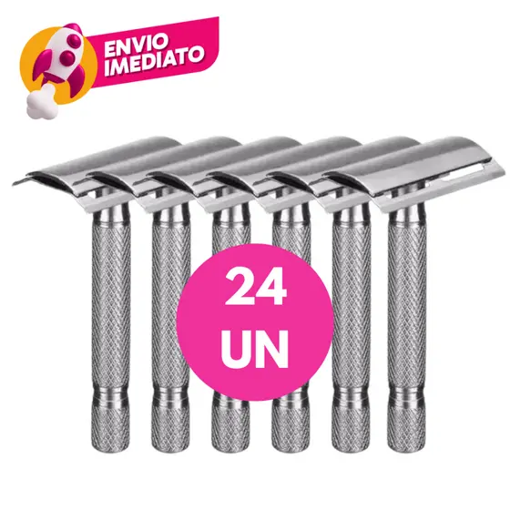 Kit Aparelho Barbeador Metal Clássico Manual Retrô Acessório Profissional Barbearia