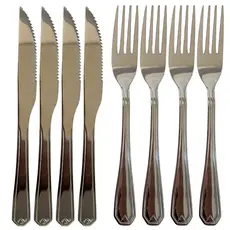 Jogo Talher Garfo E Faca Refeição Jantar Churrasco Inox Premium Faqueiro Cozinha Buffet Restaurante
