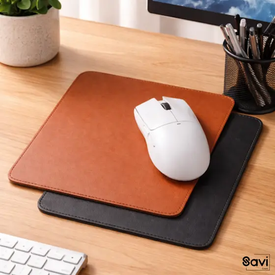 Mouse Pad Pequeno Savi em Couro Ecológico Premium