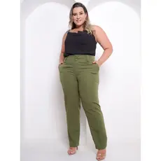 Calça Social Feminina alfaiataria Cintura Alta Plus Size 40 - 52