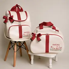 Kit Bolsa Maternidade Com 02 UNI  -Impermeável e Térmica- Personalizado Com O Nome Do Seu Bebê- Amora Babyy