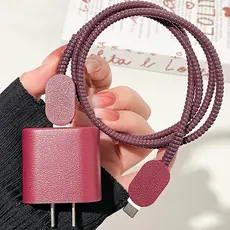 Protetor De Carregador iPhone 16 Compatível Com Apple 17 Classic Wine Red Leather Pattern
