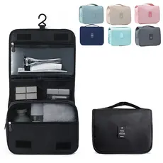 Portatil Necessaire Organizadora de Mala Higiene Pessoal p/Viagem Divisórias Com Cabide GANCHO
