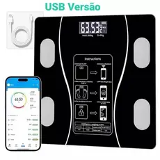 Balança Bioimpedancia Digital Bluetooth Corporal e análise de umidade humana até 180kg