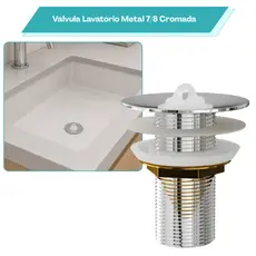 Válvula Lavatorio Metal Banheiro Ou Cuba 7/8 — Metal Resistente Com Vedação