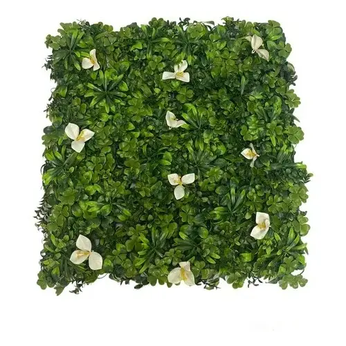 Painel Jardim Vertical Decoração Artificial Sala 50x50cm, Painel de Jardim Vertical Artificial, Folhagem Mista.