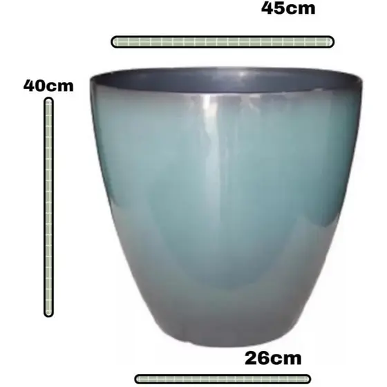 Vaso Para Plantas Grande Decorativo Sala Jardim Alto Brilho (Liso/Azul-Aço) Vasos para Plantas Efeito Marmorizado.