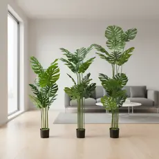 3 Costela de Adão Planta Artificial Para Decoração Com 180/160/120m, Planta Artificial Realista, Decoração de Casa.