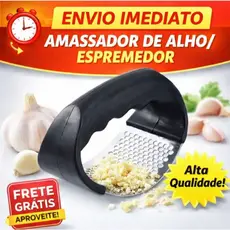 Amassador Triturador e Espremedor de Alho em Aço Inox Cenoura Legumes Utensílio para Cozinha