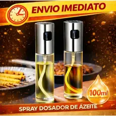 Pulverizador de Vidro 100ml com Sistema de Pulverização Uniforme para Azeite e Vinagre - Borrifador de Óleo de Cozinha