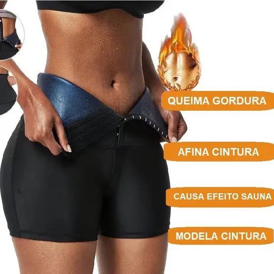 Calças Short Sauna Shorts Da Cintura Slim Leggings