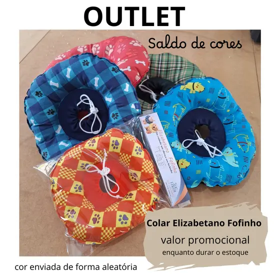 Colar Elizabetano em tecido, pós cirúrgico. OUTLET Cor Aleatória - ENVIO RÁPIDO -