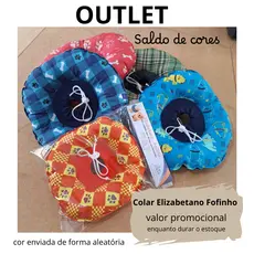 Colar Elizabetano em tecido, pós cirúrgico. OUTLET Cor Aleatória - ENVIO RÁPIDO -