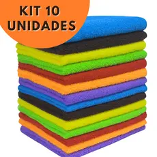 Kit 10 Panos de Microfibra 40x60cm Multiuso Limpeza Doméstica e Automotiva Não Arranha Super Macio