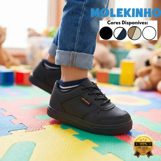 Tênis Molekinho Infantil Masculino Casual Confortável Sapatênis Juvenil Meninos Original