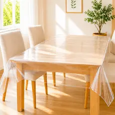 Toalha de Mesa Transparente PVC Premium 0,10mm Antiderrapante Anti Mancha Protege Várias Tamanhos
