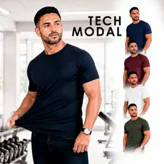 Camiseta Masculina Modal Básica Premium Anti Odor Não Amassa Academia Vega Tencel Camisa Treino