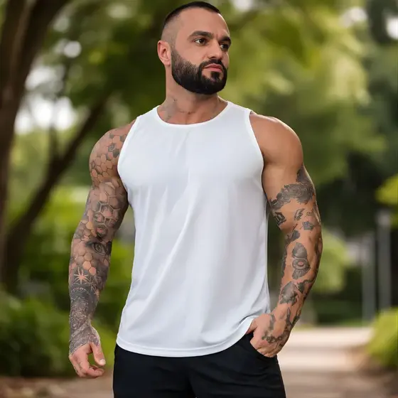 Regata Dry Fit Masculina Camiseta Treino Anti Odor Não Amassa Anti Suor Academia Fitness Machão