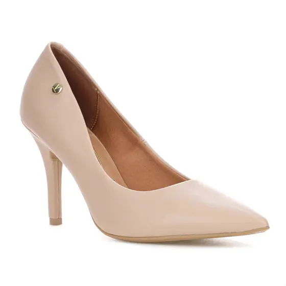 Scarpin Vizzano Pelica Salto Alto Fino Bege - Feminino
