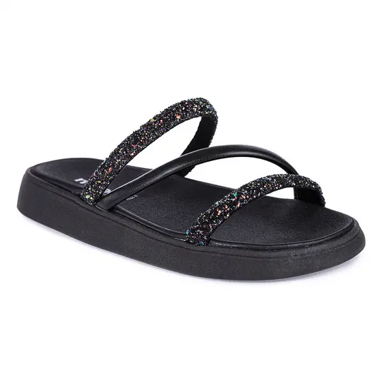 Sandália Feminina Papete Moleca Chinelo Flat Brilho