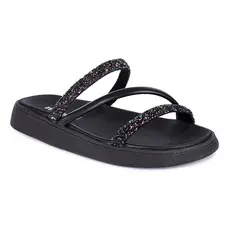 Sandália Feminina Papete Moleca Chinelo Flat Brilho