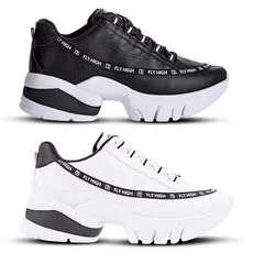 Tênis Ramarim Fly High Feminino Branco e Preto Confortável Moda Casual