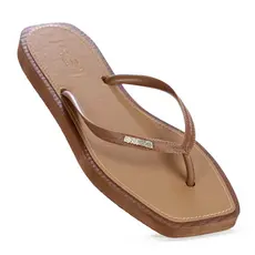 Chinelo Brizza Arezzo Bico Quadrado Marrom Cacau - Feminino