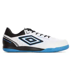 Chuteira Umbro Futsal Neo Comfort Branco Preto e Azul - Masculino
