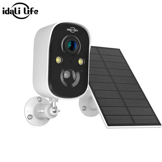 Câmera de segurança Com Painel Solar externa com Detecção de Movimento e Visão Noturna IDALI LIFE