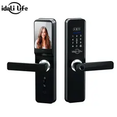 Fechadura Digital Inteligente com Câmera Biométrica Impressão Cartão Senha Desbloqueio IDALI LIFE