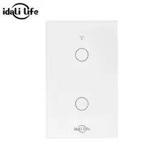 Interruptor Inteligente WiFi Com 2 Botões Touch Switch Trabalho Com Alexa Google Home IDALI LIFE