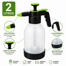 Pulverizador 2 L Spray Manual Alta Pressão Multiuso Jardinagem