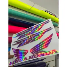 Kit adesivos cg start 160 holografico impresso com detalhes rosa