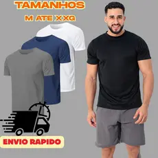 kit 2 Camiseta Basica Lisa Dry Fit Malha Fria Secagem Rapido