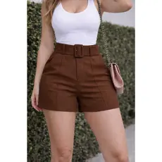 Short Feminino Alfaiataria Cintura Alta Elegante P Ao GG