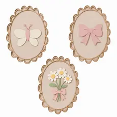 Quadros Decorativos MDF – Laço Flores e Borboleta | Quarto Infantil | Flor – MDF Bebê