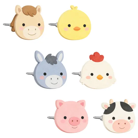 Gancho Infantil de Bichinhos da Fazendinha Vaquinha Pintinho Galinha Cavalo Sítio Pendurador Decorativo Infantil