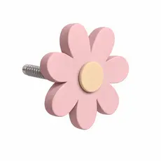 Gancho Pendurador Infantil Flor Margarida Rosa Menina Quarto Decoração Suporte