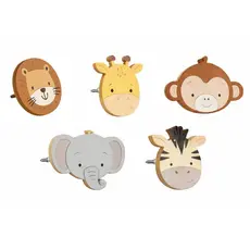 Gancho Infantil de Bichinhos Safari em MDF – Pendurador Decorativo – Infantil – Selva – Cabideiro
