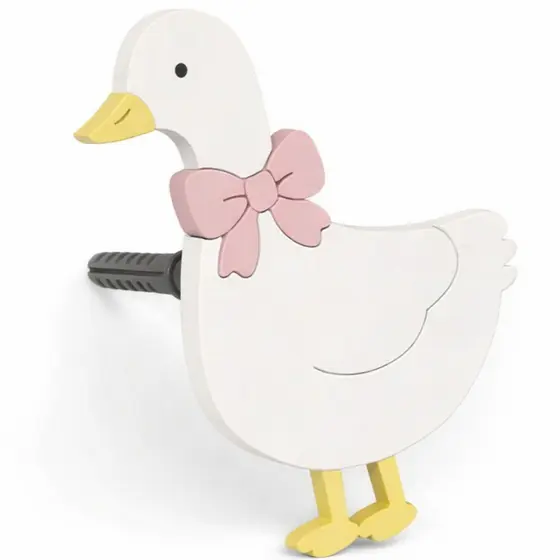 Gancho de Parede Gansinho Fofo em MDF | Cabideiro Infantil Decorativo | Pendurador Quarto Bebê | Ganso | Pato | Patinho