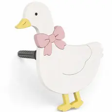 Gancho de Parede Gansinho Fofo em MDF | Cabideiro Infantil Decorativo | Pendurador Quarto Bebê | Ganso | Pato | Patinho