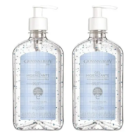 Kit Álcool Gel 70% Giovanna Baby Blue 2 Unidades 500 ml