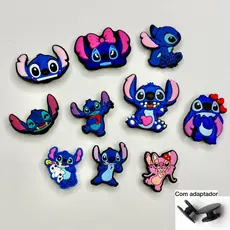 Kit 10 Pins Infantil Menina Personagem Alien Azul Fofo Divertido Delicado Assessório Babuches Bolsas