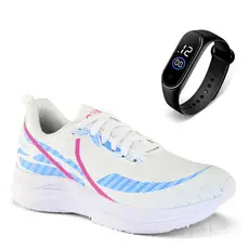 Tênis Feminino Barato Leve + Kit Relógio Academia Casual Confortável Caminhada Corrida Promoção