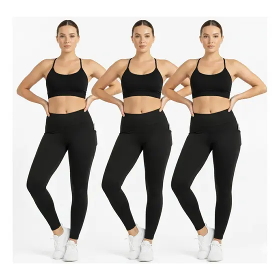 Kit 3 Tops Básico Fitness Alcinha Sem Bojo Feminino Academia Preto Azul Cinza Crossfit
