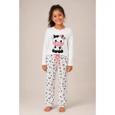 Pijama Infantil Vaquinha Inverno Confortável Manga Longa Suede Quentinho Frio Roupa de Dormir
