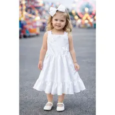 Vestido Infantil batizado menina Jardim Encantado Branco Laço Meninas Presente Aniversário passeio borboletas