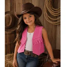 Colete Country Infantil Franja Camurça Estilo Cowboy Premium Luxo Menina Festa Junina Arraial