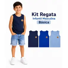 Kit Regata Infantil Sortida Algodão Menino Blusa Sem Manga Masculina Básica Lisa Para O Verão Tamanho 4 Ao 16