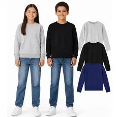 Moletom Infantil Unissex Menino Menina Blusa De Frio Peluciada Escolar Gola Redonda Tamanho 04 Ao 16